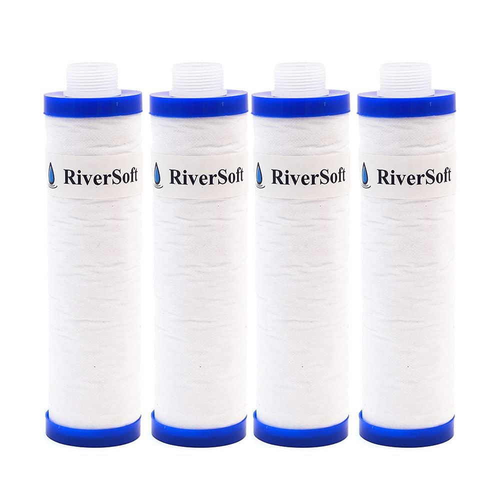 RiverSoft MLT-10 RO prefilter spun cartridge (4 pieces, white, 9 inch, Polypropylene yarn wound)