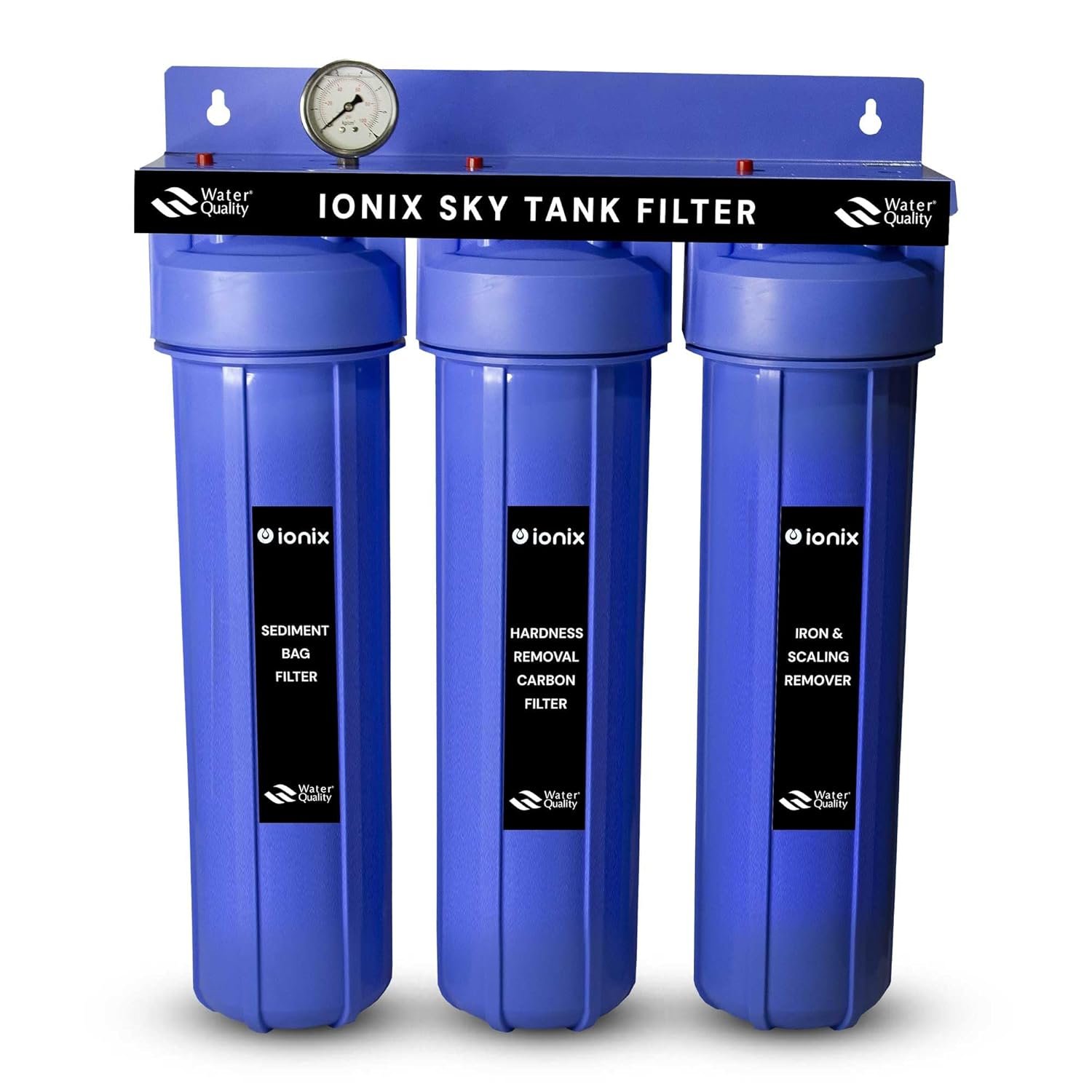 anantpure Prime Tank filter with Stand | salt less water softener for home | German High pressure, High capacity filter housing, Removes Iron, Scaling, Hardness and sediment, 1 Set, Blue