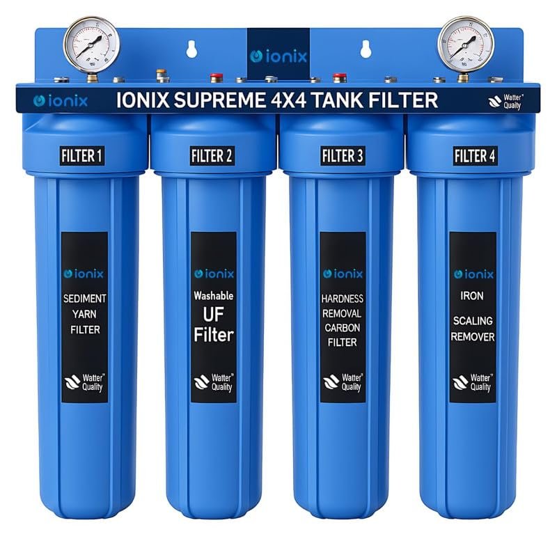 anantpure Treo Tank Filtration System | water softner for bathroom, Whole House Filter for Salt less softner Effective Scaling & Hard Water Treatment with Triple Filter Setup