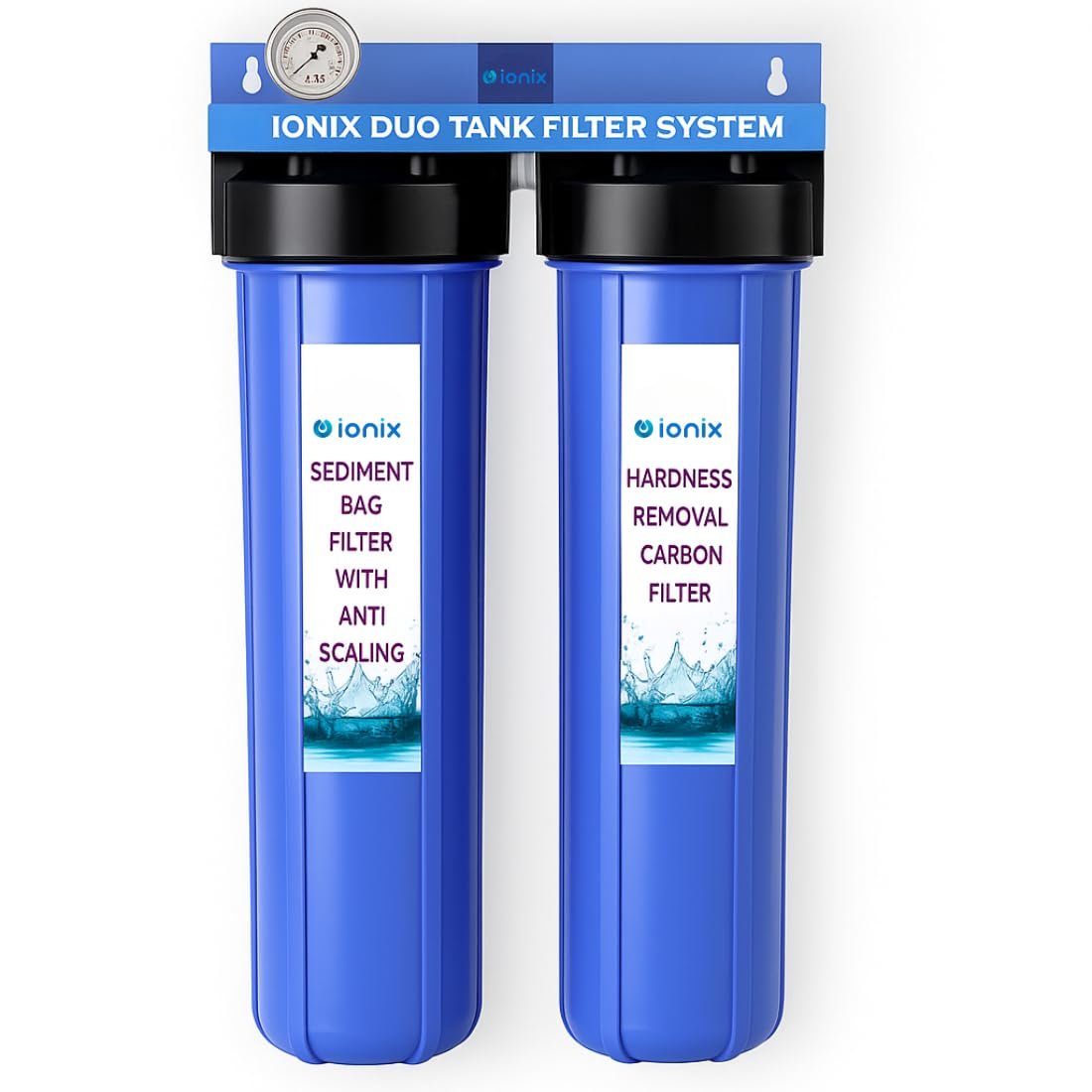 anantpure Duo Tank filteration system for Whole house water filteration system, Dual Filter setup with Sediment, Sclaing & Hard water treatment (Duo tank filteration system 1.5 Inch Inlet outlet)