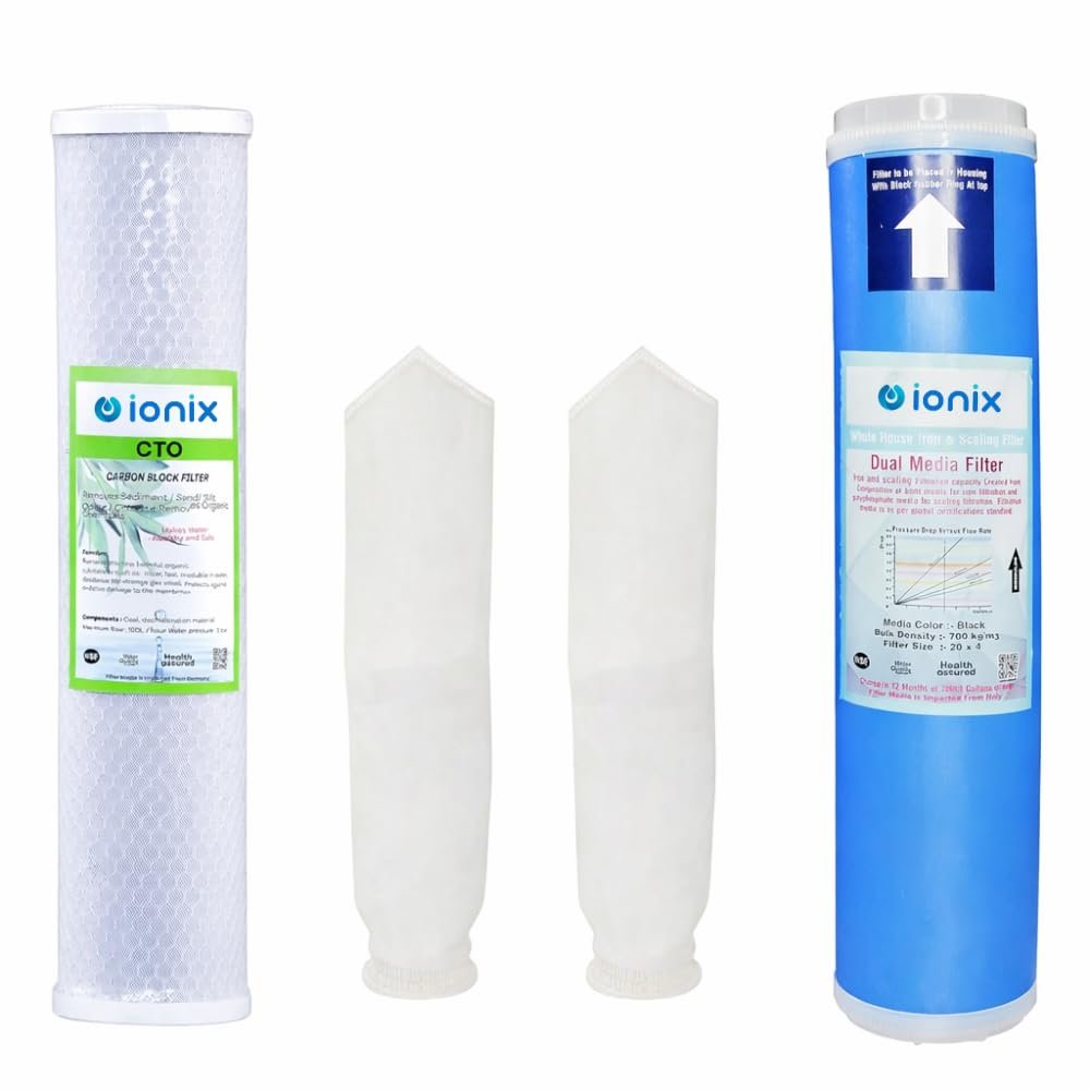 IONIX Water Purifier Service Kit for Sky Tank Filtration System, Water Softener, 1 Year Service Kit for Sky Tank Filter, Replacement Cartridge Set for Effective Filtration (Multicolor, Pack of 1)