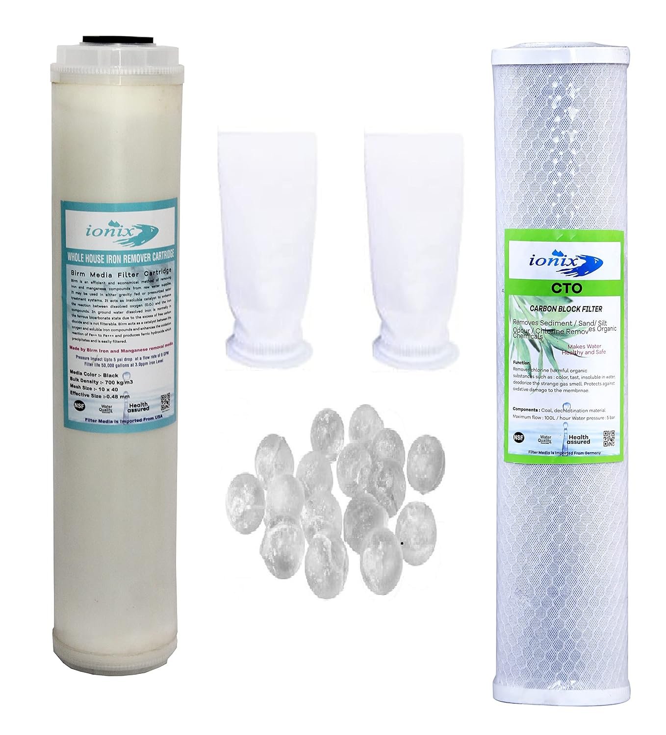 IONIX Treo Tank filteration system for Whole house water filteration system, Dual Filter setup with Sediment, Sclaing & Hard water treatment (Treo Iron remover Annual Service kit)