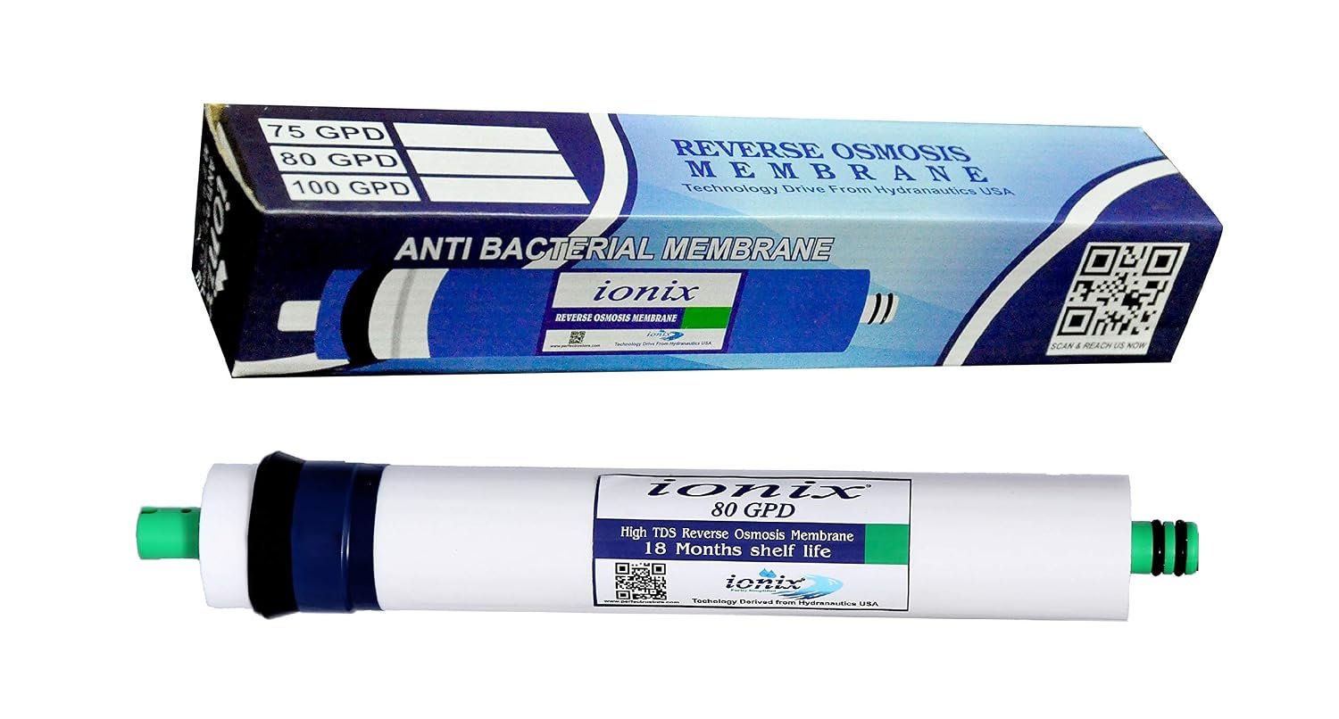 IONIX 80 GPD RO Membrane,Latest Anti Bacterial Technology, Eliminates Requirement of UV, Most Advanced Membrane with Highest Filter Life