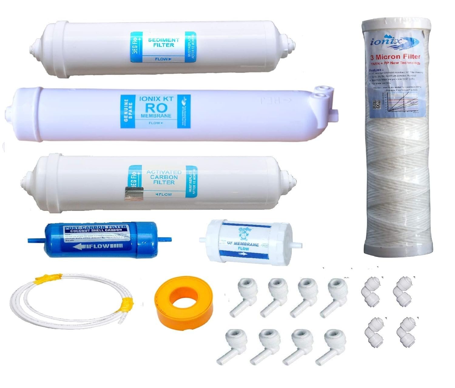 IONIX Sealed/Welded Ro Membrane, Compatible with K*ent/Other RO Water purifiers, Connection Marked as in Ro Membrane Filter (Ro Service kit for Pearl/Grand Plus Model)