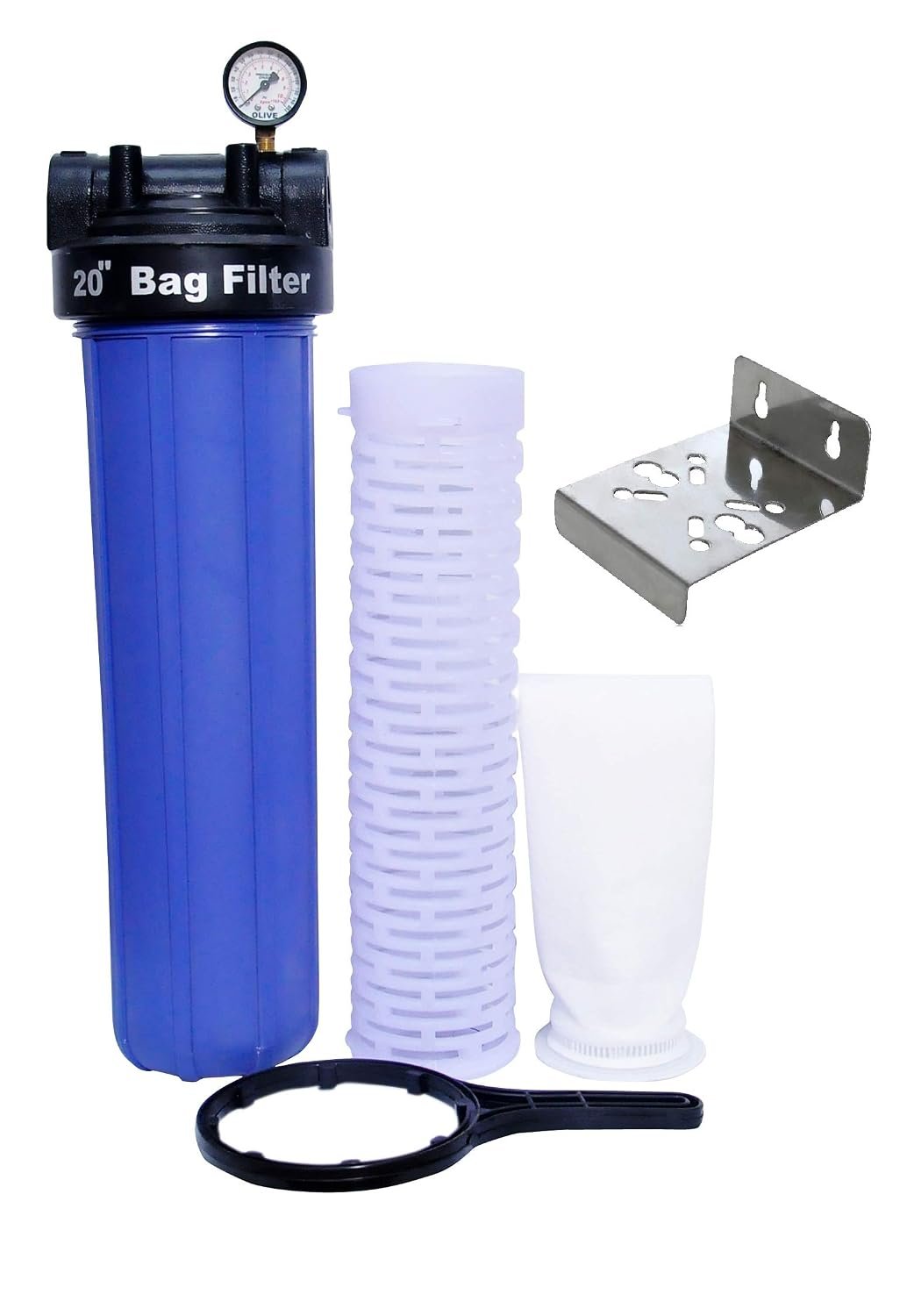 IONIX Whole House Water Filter/Tank Filteration System | Tank Water Filter | Virgin Housing Quality, Blue (Sediment Bag Filter 1.5 inch in Out)
