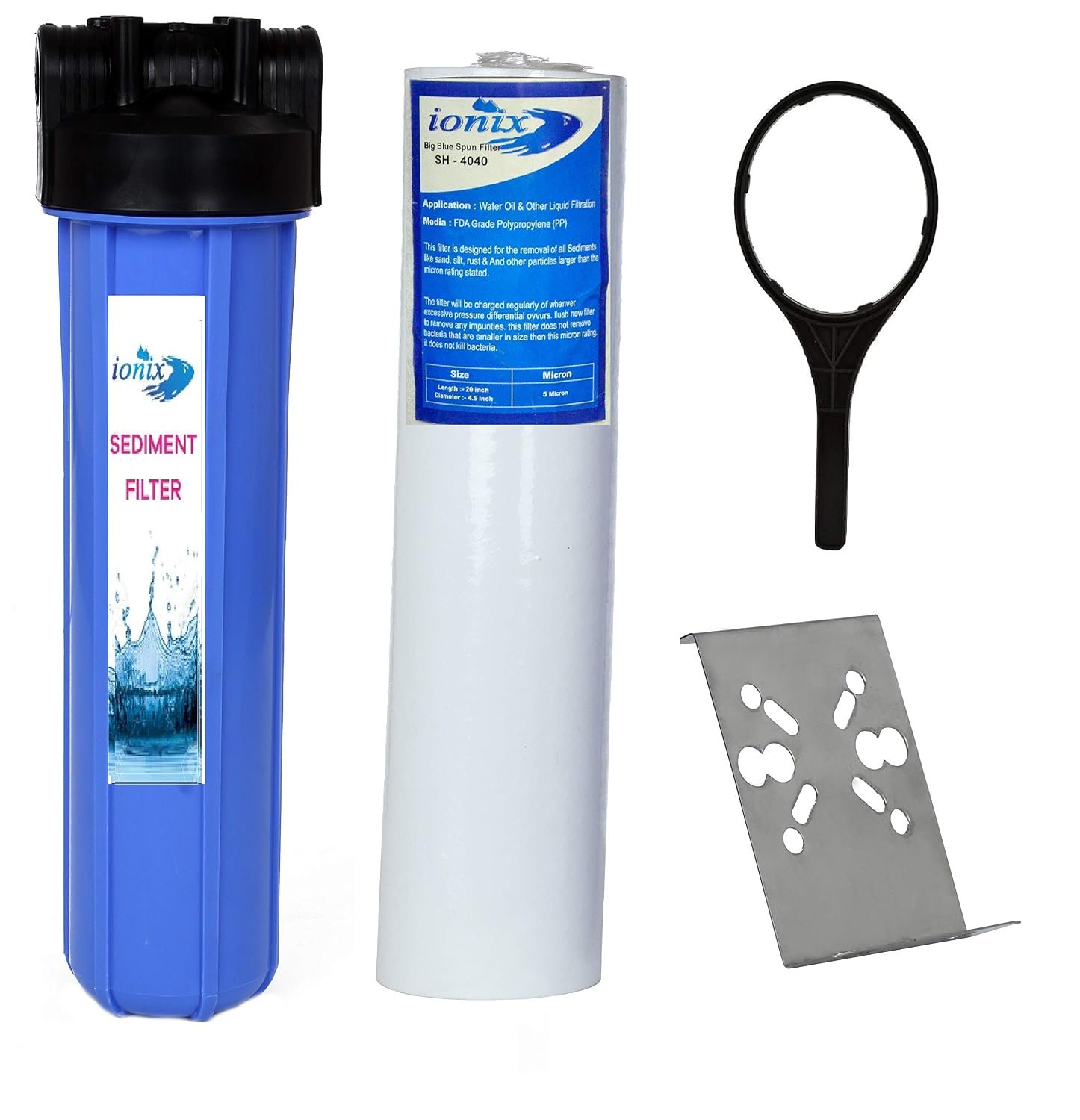 IONIX Whole House Water Filter/Tank Filteration System | Tank Water Filter | Virgin Housing Quality, Blue (Tank Sediment Filter 1 Inch in Out)