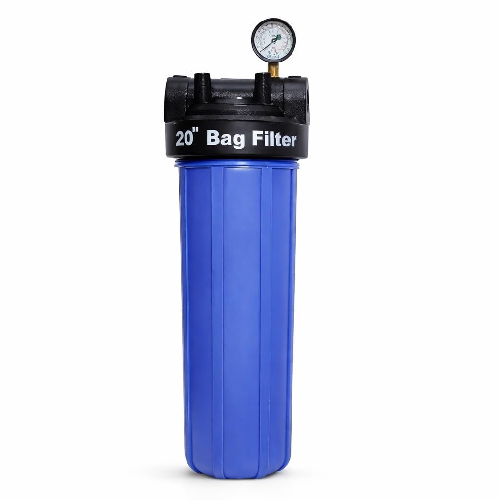 IONIX Whole House Water Filter, 20 inch Bag Filter Assembly with 1 Inch Inlet-Outlet, Tank Water Filter/Whole House Water Filtration System